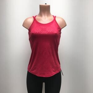 Cross Court Womens Pink Floral 30+ UPF Stretch Racerback Bolle Tennis Tank Top S